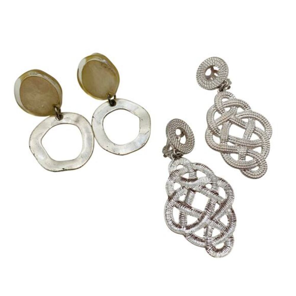 Vintage 80's silver clip on earrings